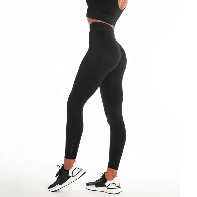 Которая контролирует живот для женщин высокое качество тренировки Черные Бесшовные Леггинсы для йоги