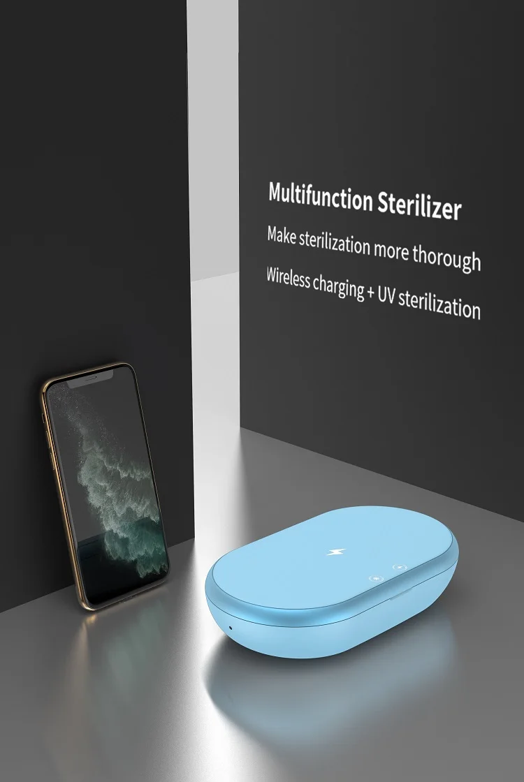 2021 Новое поступление, стерилизатор с беспроводным зарядным устройством для телефона, дезинфицирующее средство для УФ-телефона, дезинфицирующее средство для УФ-лампы, Прямая поставка