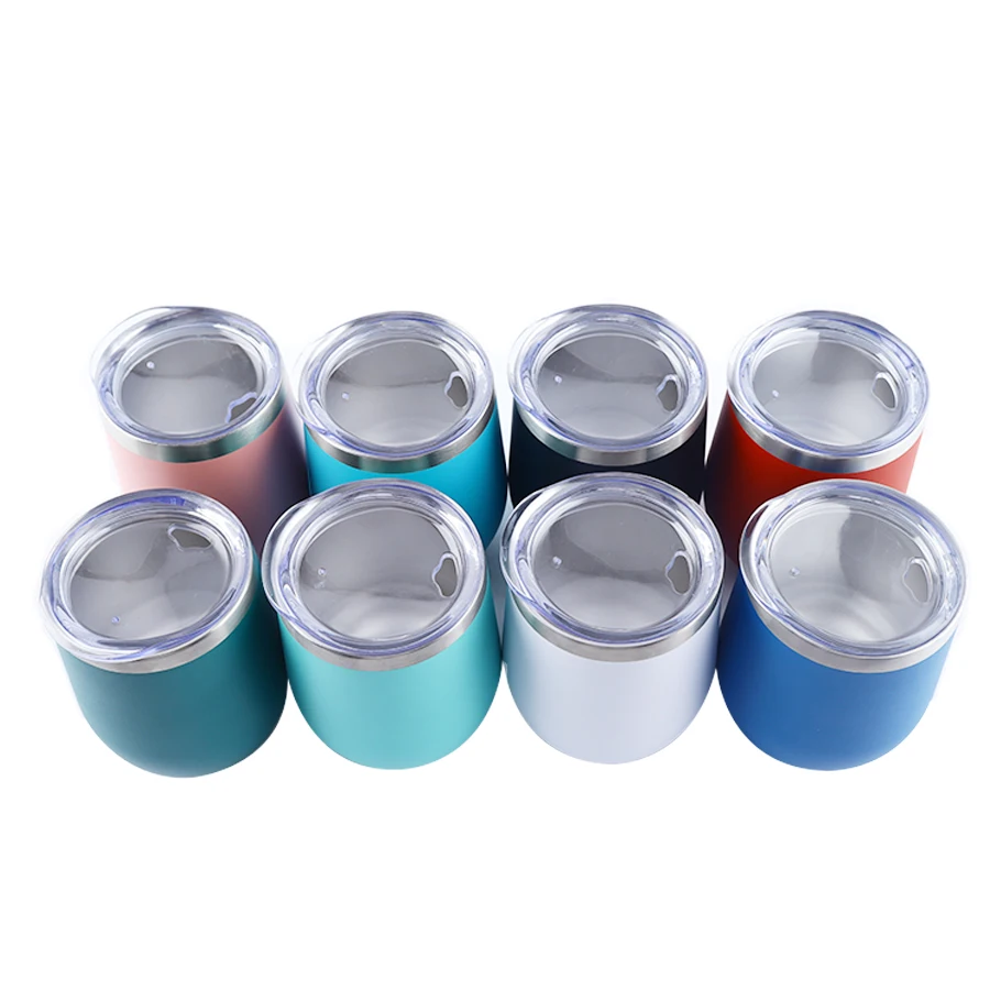 2021 Double wall insulated  12oz wine cups  stainless steel cups popular color wine tumbler with straws