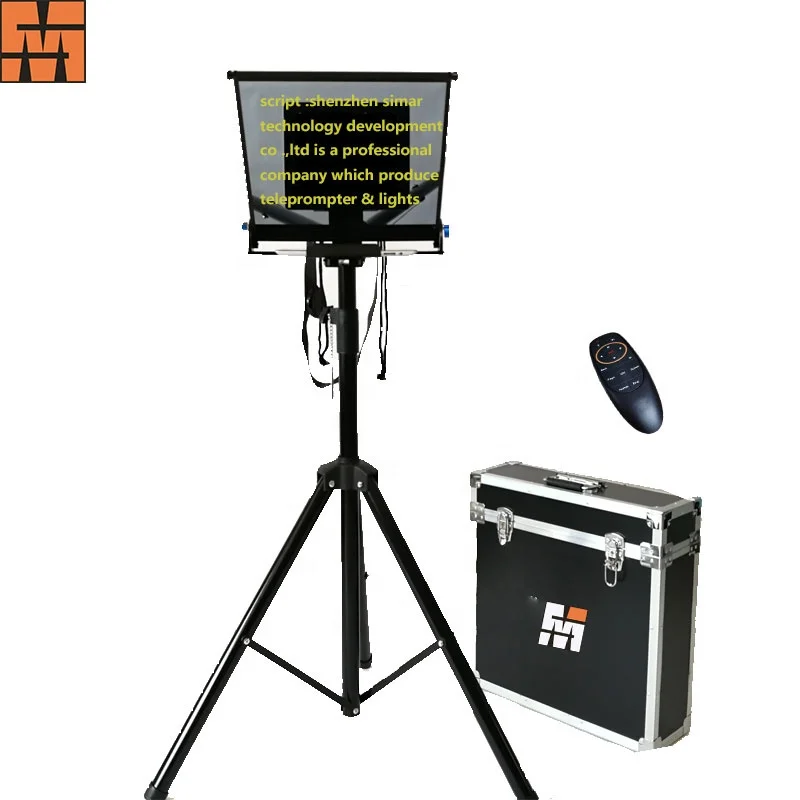 
2020 Best popular 15 inch portable teleprompter suitable for Ipad tablet and smartphone 