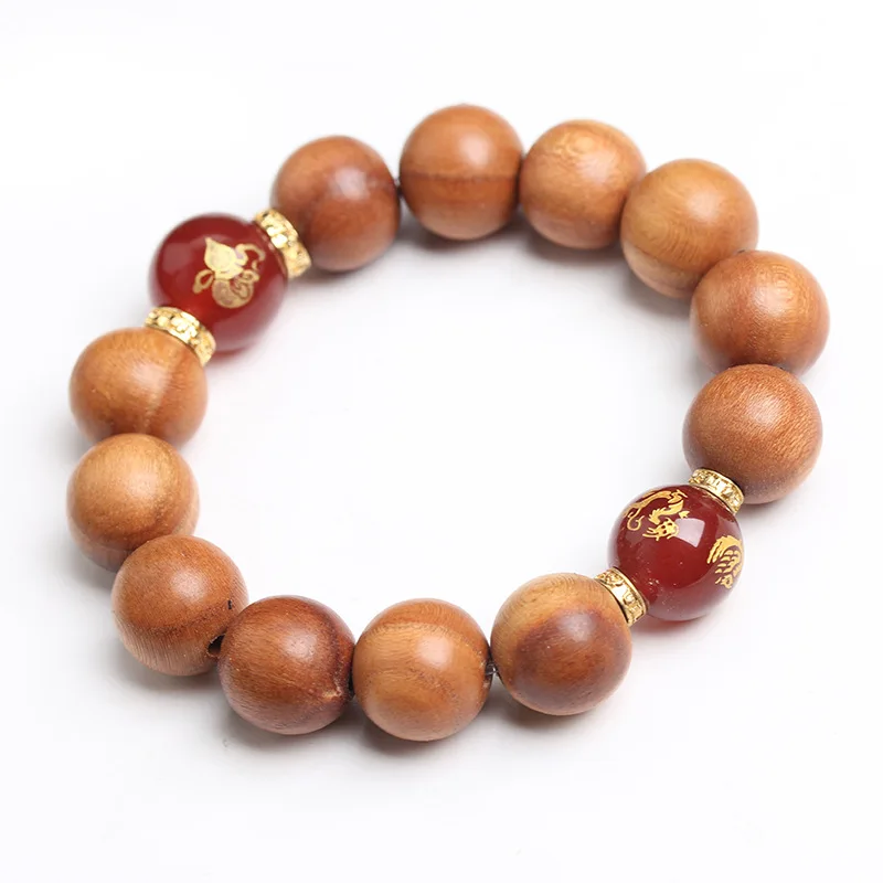 Высококачественная Изысканная Подарочная коробка, передача религиозных буддистских молитв, бусины, персиковый деревянный благоприятный браслет