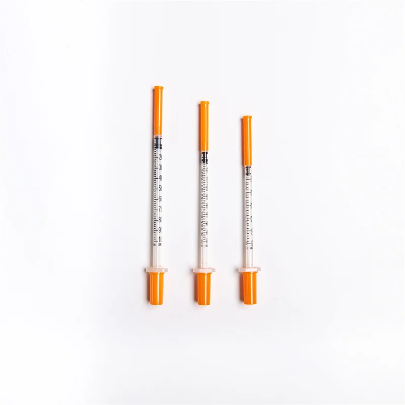 Disposable Insulin Syringe 1 ml 0.5ml 0.3ml Diabetic Insulin Syringe with Fixed Needle
