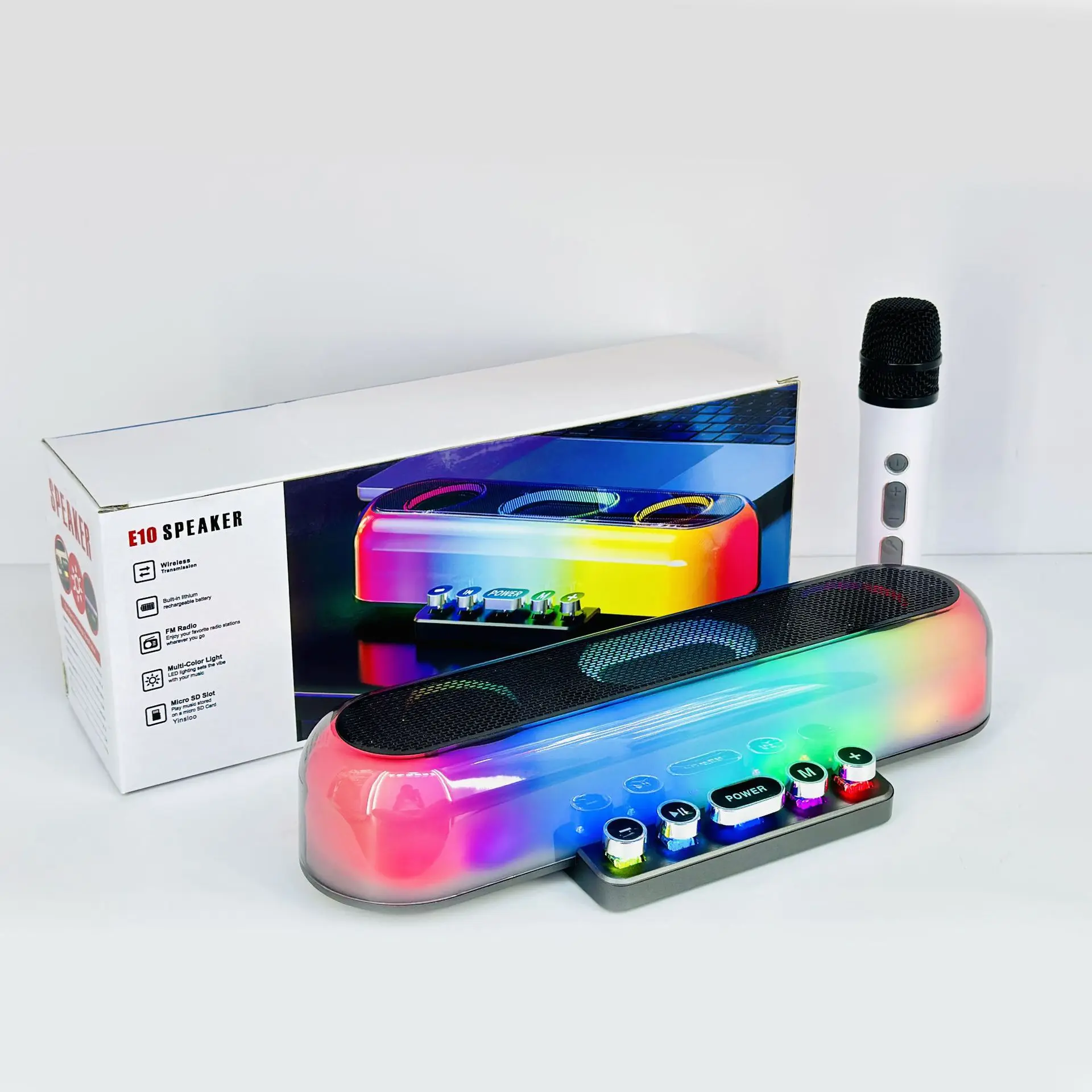 New Bluetooth Speaker Mechanical Keyboard Colorful Rgb Light Desktop E-Sports Subwoofer Multi-Function Wireless Karaoke Audio