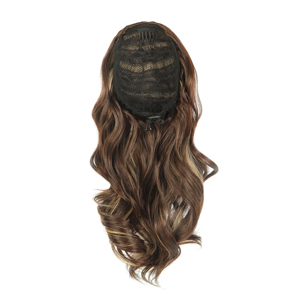 14inches Long Braided Drawstring Ponytail P8/22 Curly Clip-in Style Wholesale Made of Human Hair