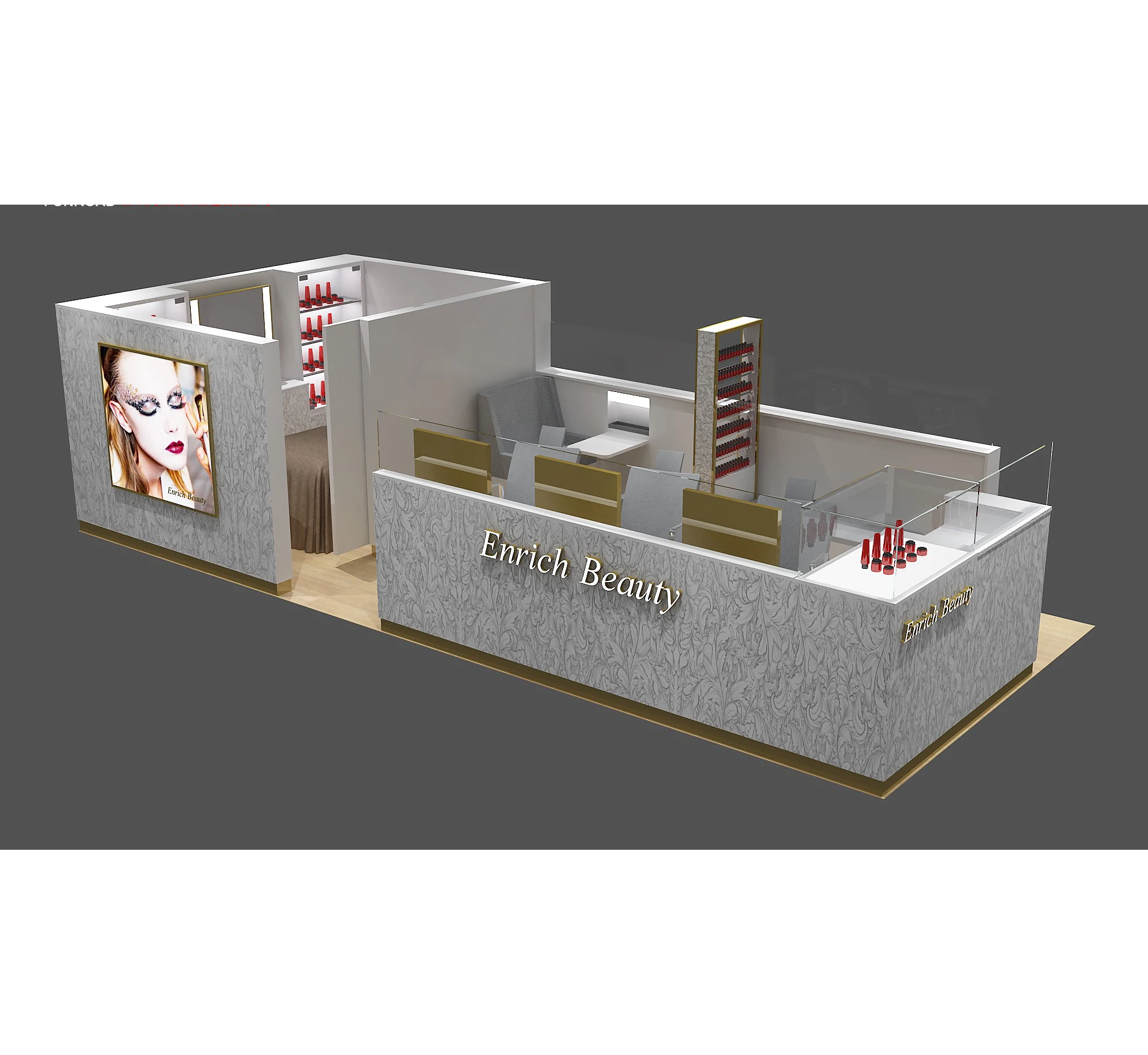 Торговый центр Nail Bar дизайн киоска Маникюрный Стол маникюрный бар