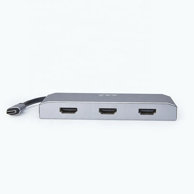 
Thunderbolt 3 Compatible Converter 4K Dual 60Hz Triple 30Hz 3-Port Multi Monitor Adapter USB C to 3x HDMI- Video Splitter Hub 