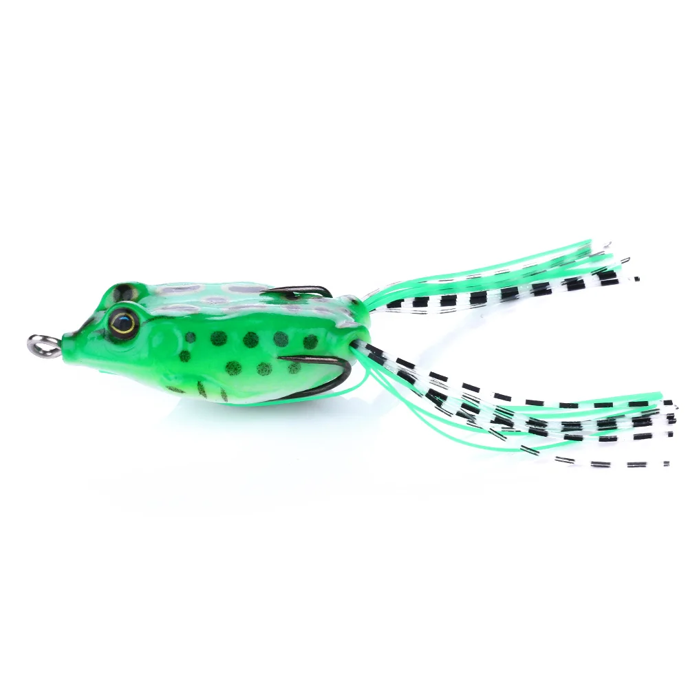 Frog Lure Fishing Lures Treble Hooks Top water Ray Frog Artificial Soft Bait