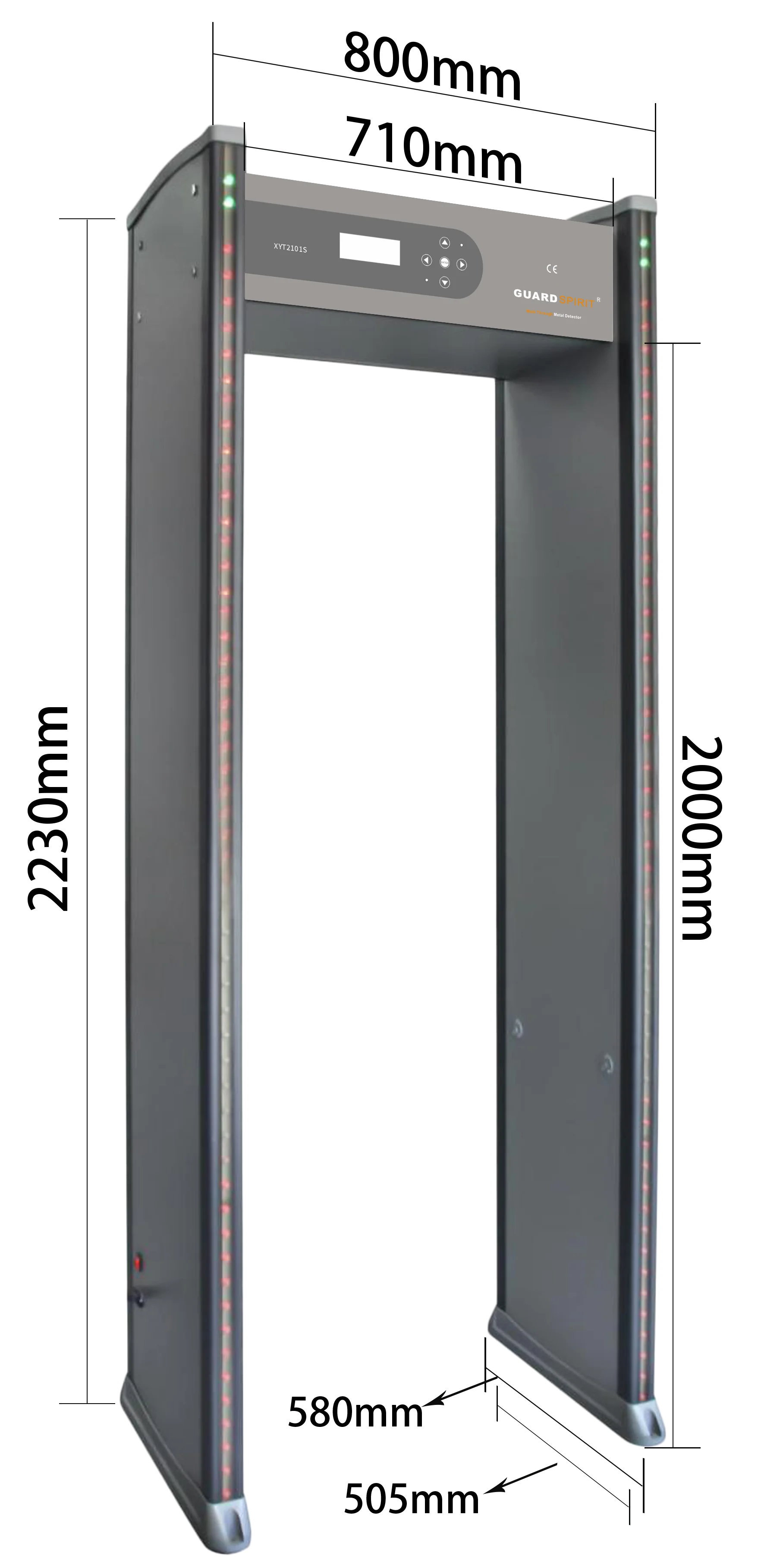 No contact body temperaturescanner walk through door frame metal detector