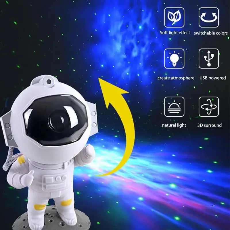 Rechargeable Astronaut Starry Sky Projector Light Nebula Star Night Lamp Starry Sky Projector Light