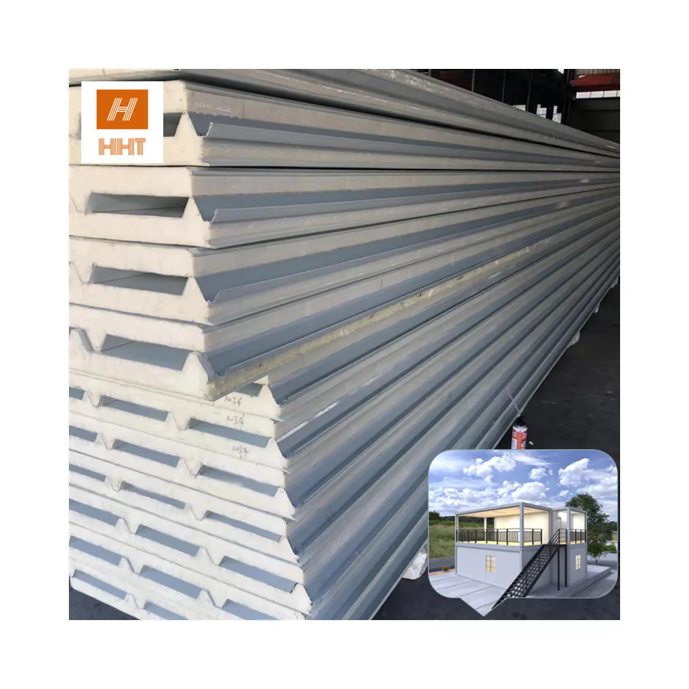 Sandwich panel made of Pu for refrigeration cameras 150mm for buildings warehouses