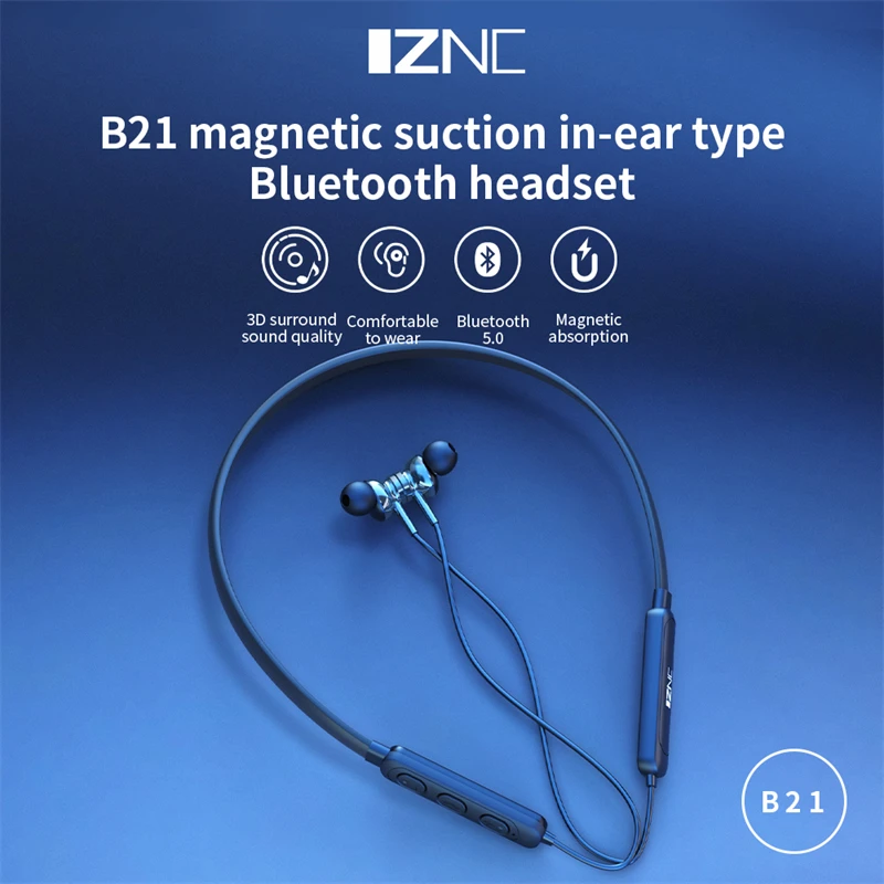 Best Seller Comfort wearing Neck band sport BT earphone wireless earbuds auto connect