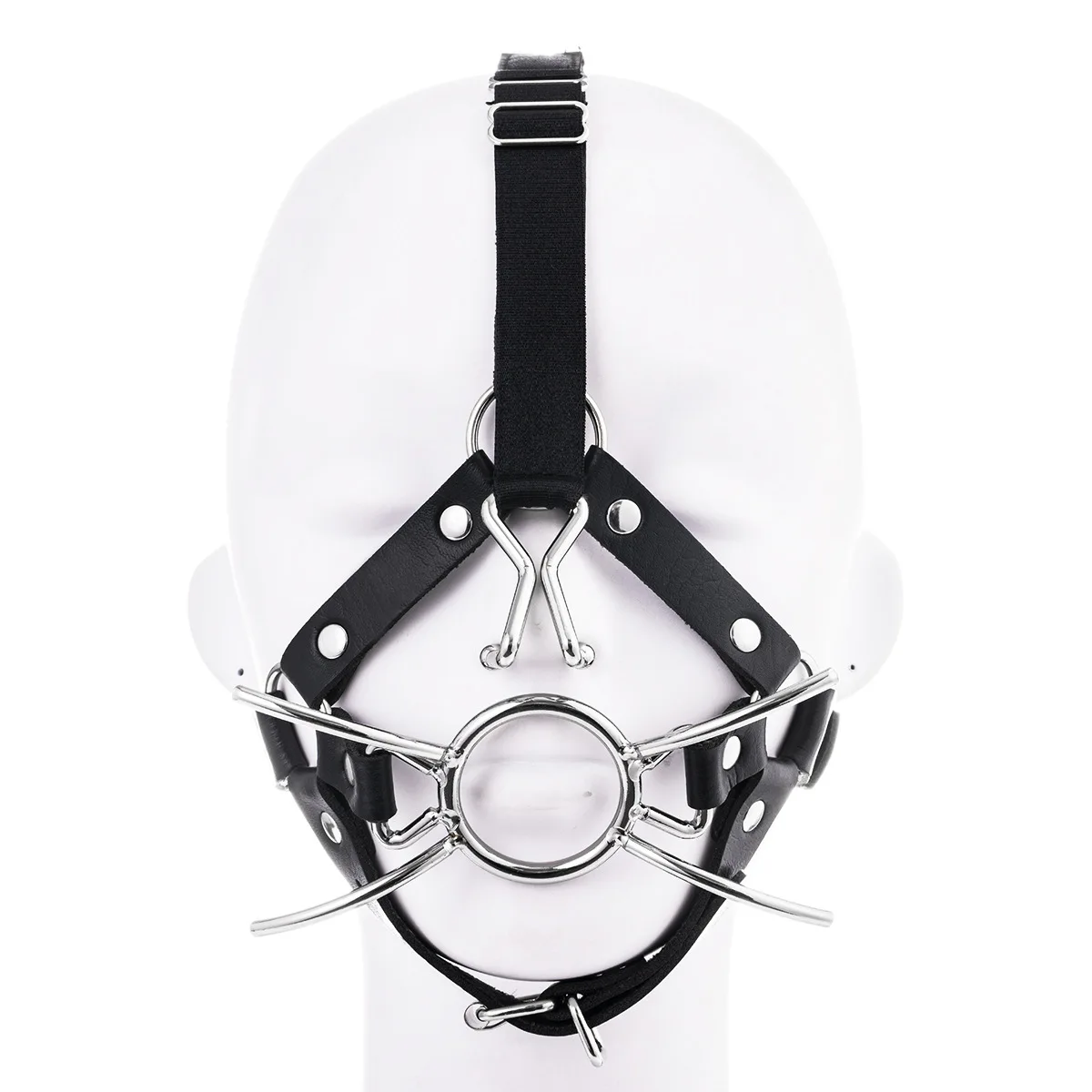 BDSM Head Mounted Nasal Hooks O Oral Dilator Mouth Gag Head Binding Fetish Erotic Sex Toys