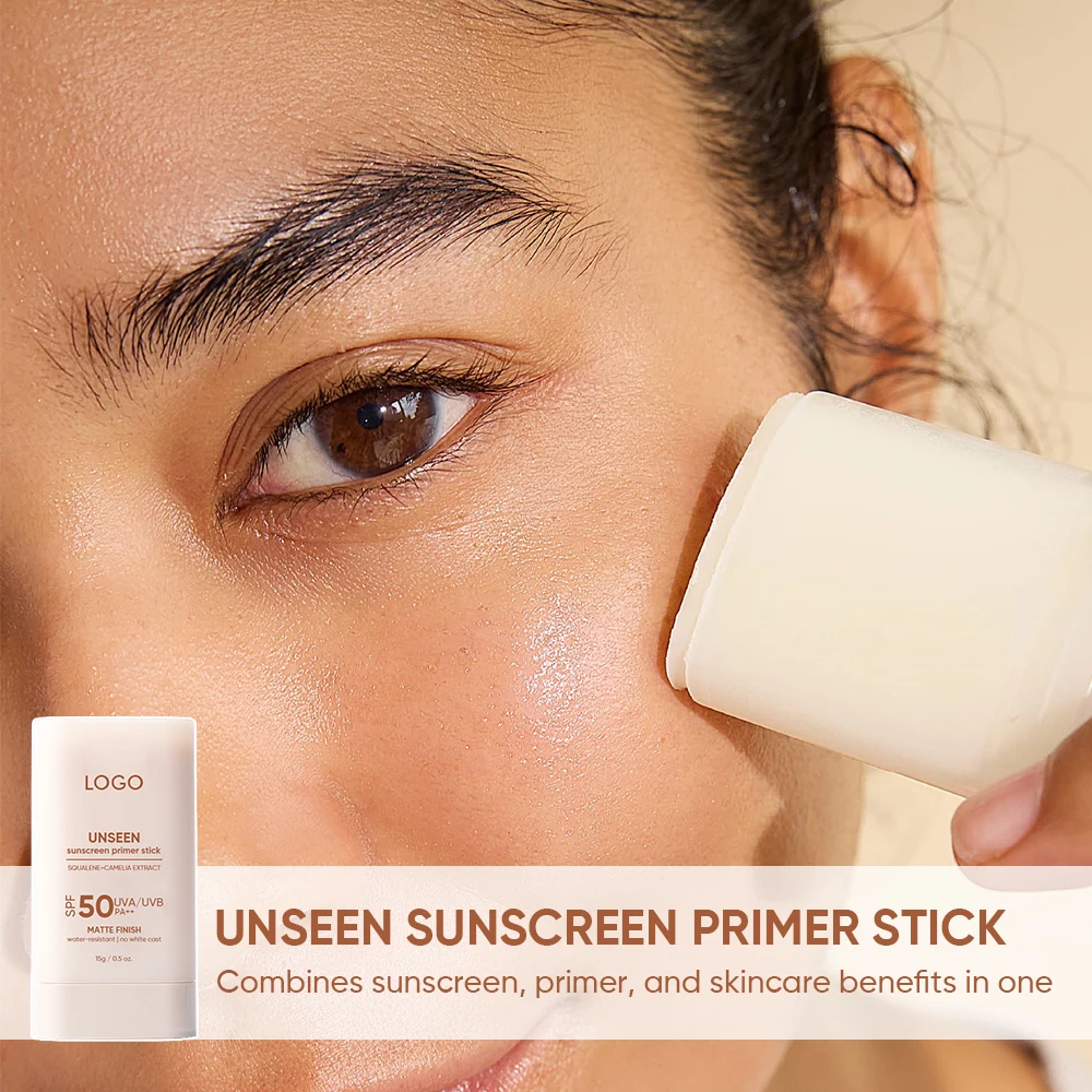 Oem Camelia Natural Matte Finish Uv Protection Lightweight Invisible Solar Stick Spf 50 Pa++ Makeup Primer Sunscreen Stick