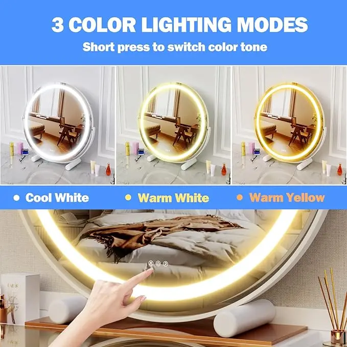 Modern On The Table LED Mirror Light with Anti-Rust Magnifying Glass One-Year Warranty Bathroom Vanity for Hotel Application