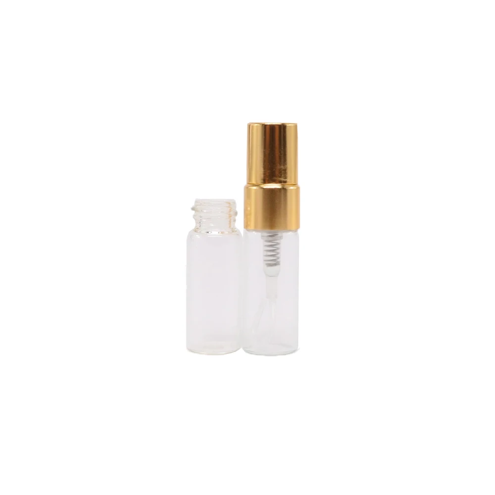 Mini pocket bottles spray 2ml 3ml 5ml 8ml screw type clear caps cosmetics vial glass 10 ml tubular glass vial