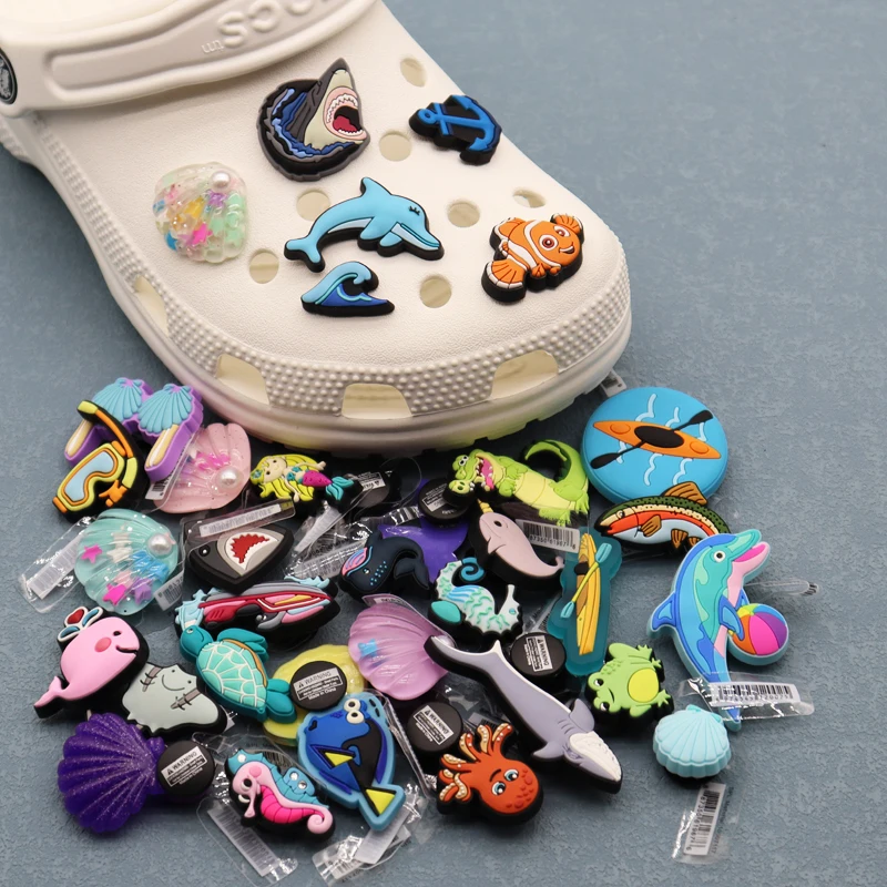 wholesale rubber 3D marine animal Shoe Charms shoes accessories Decorations turtle croc charm