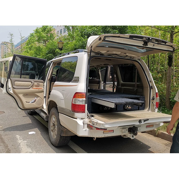 Truck Cross-Bed Tool 4X4 Auto  Auto Closing Car Aluminum Storage Drawer With Lock And Unlock