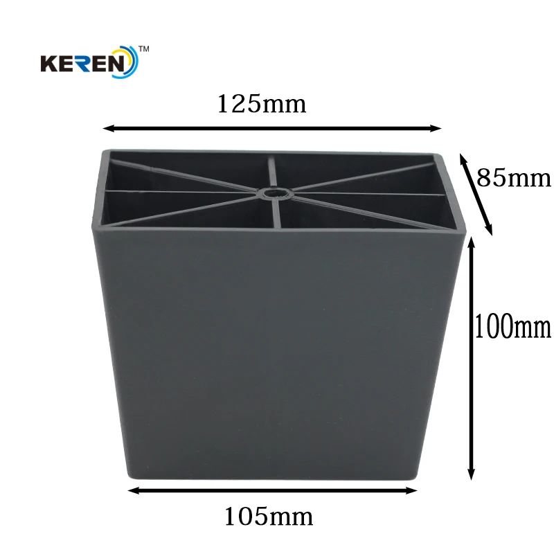 100mm height Low price new design Square Plastic Sofa Leg Feet for furniture