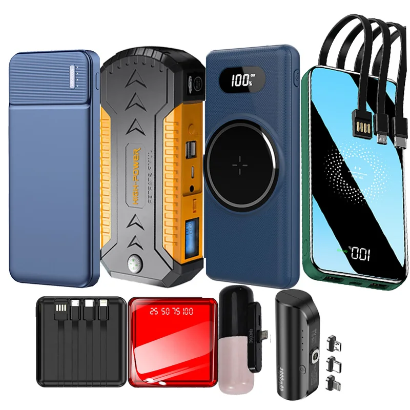 Wholesale Portable Charger Station Fast Emergency Solar Car Jump Starter Wireless Mini 10000mah 20000mah Mobile Phone Power Bank