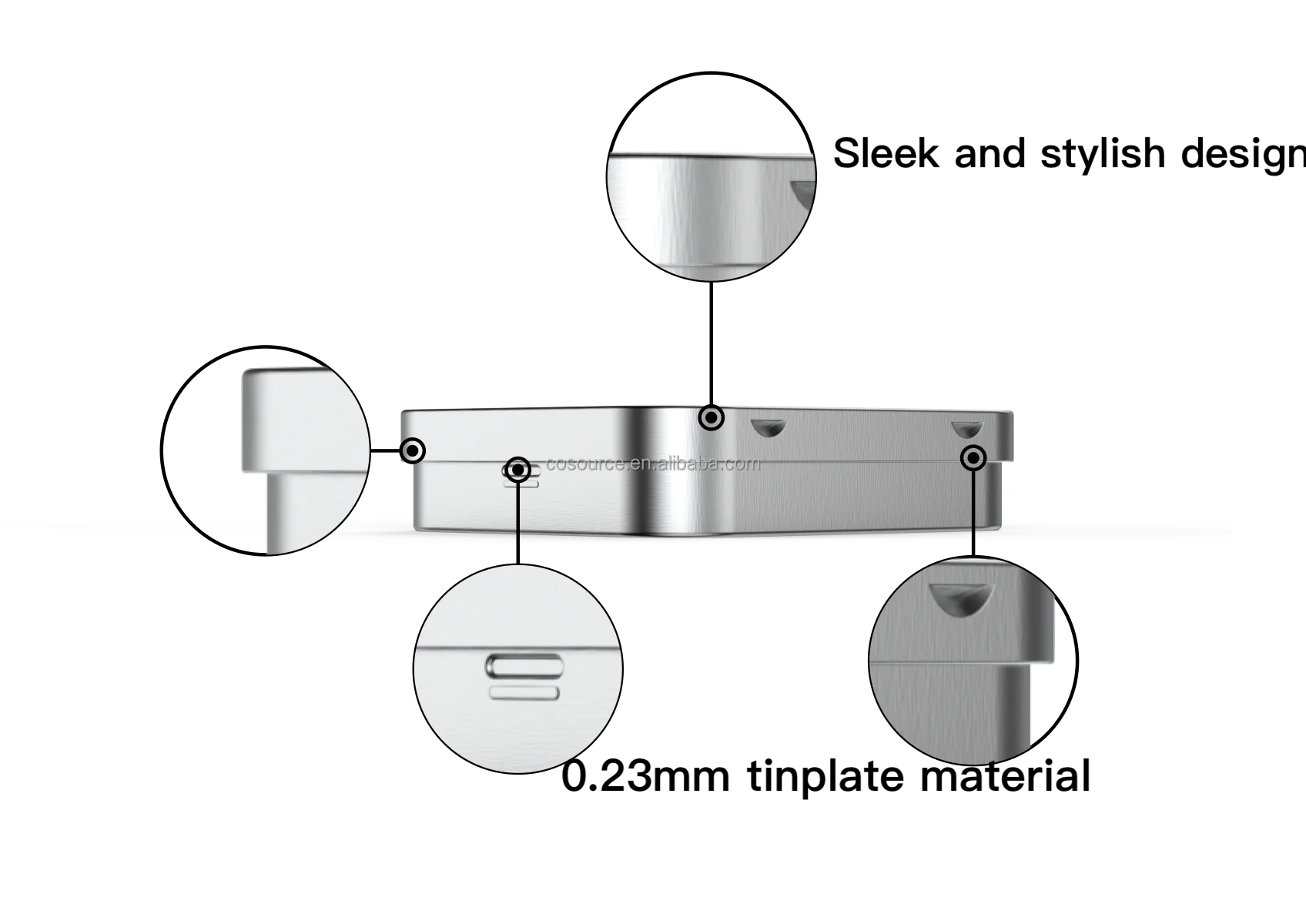 Custom Printed Child Resistant Certified Airtight Packaging Rectangular Metal Flip Top Tin Case for PreRolls Gummies Flower