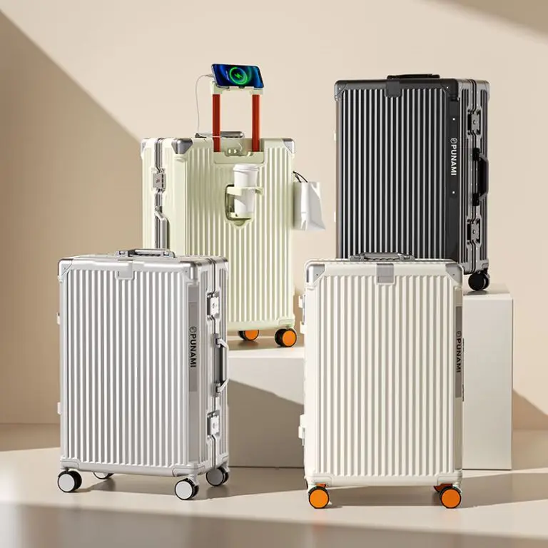 2024 New Fashion Carry Ons Polycarbonate Luggage Set With Aluminum Frame Suitcase Spinner Hard Shell Case 4 Metal Corner