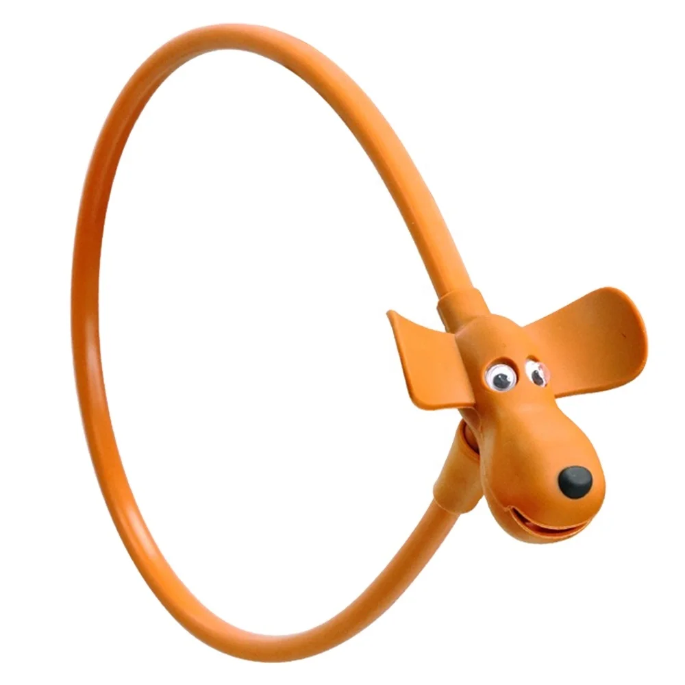Anti-theft Cute animal shape bike Environmental protection silicone tape Wire lock Anti theft ring bicycle cable lock