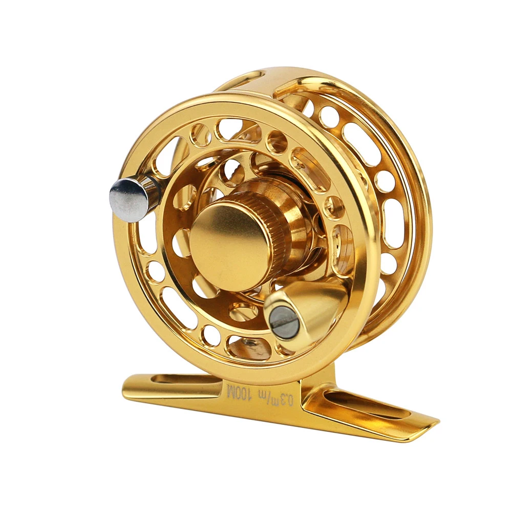 Golden 2+1 100m 150m 200m fly fishing reels wheels Aluminum Alloy spool  ice fishing reels wheel metal fly reel for fishing