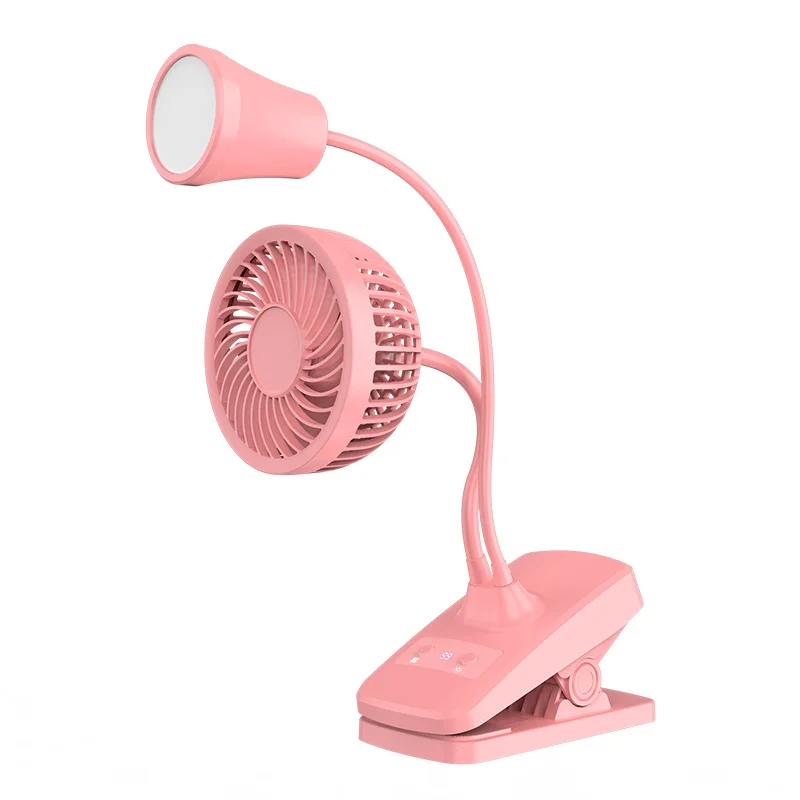 Rechargeable Baby Stroller Fans Portable Air Cooling 3 Speeds Desk USB Fan with led lamp