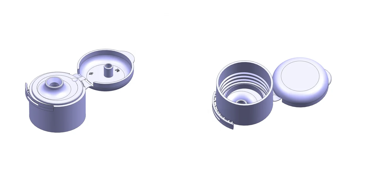 flip top cap tapa closure closing folding machine