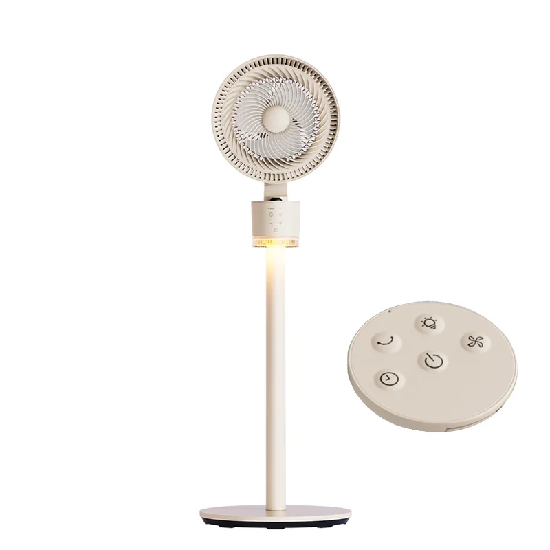 BLDC remote control adjustable height electric air circulator stand fan with light