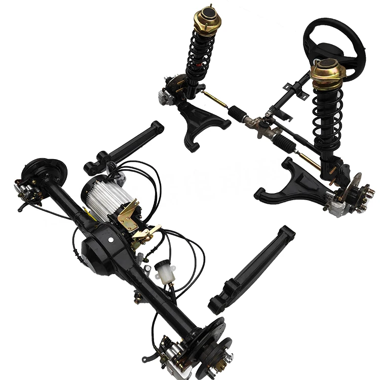 Quadricycle disc brake rear axle drive assembly suspension front axle homemade brushless DC motor golf cart sightseeing vehicle