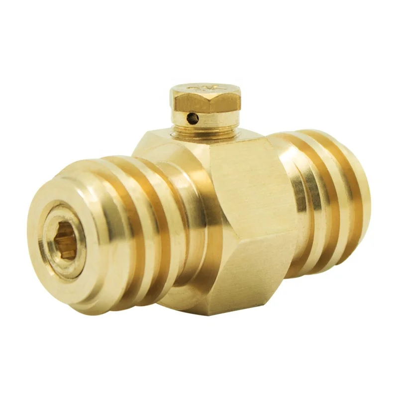 Hot Sale High Quality Double TR21x4 Thread Brass Material Soda Tank Co2 Cylinder Refill Gas Joint with Burst Disk