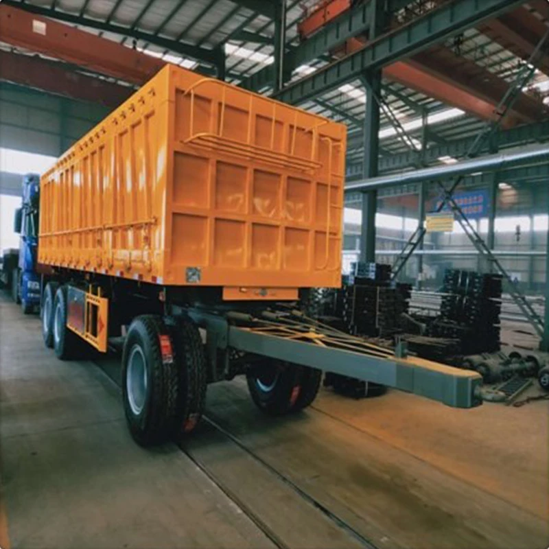 2 axles 3 Axles 20ft 20 Tons Drawbar Cargo Fence Semi Trailer Full Trailer Drawbar Side Dump Full Trailer