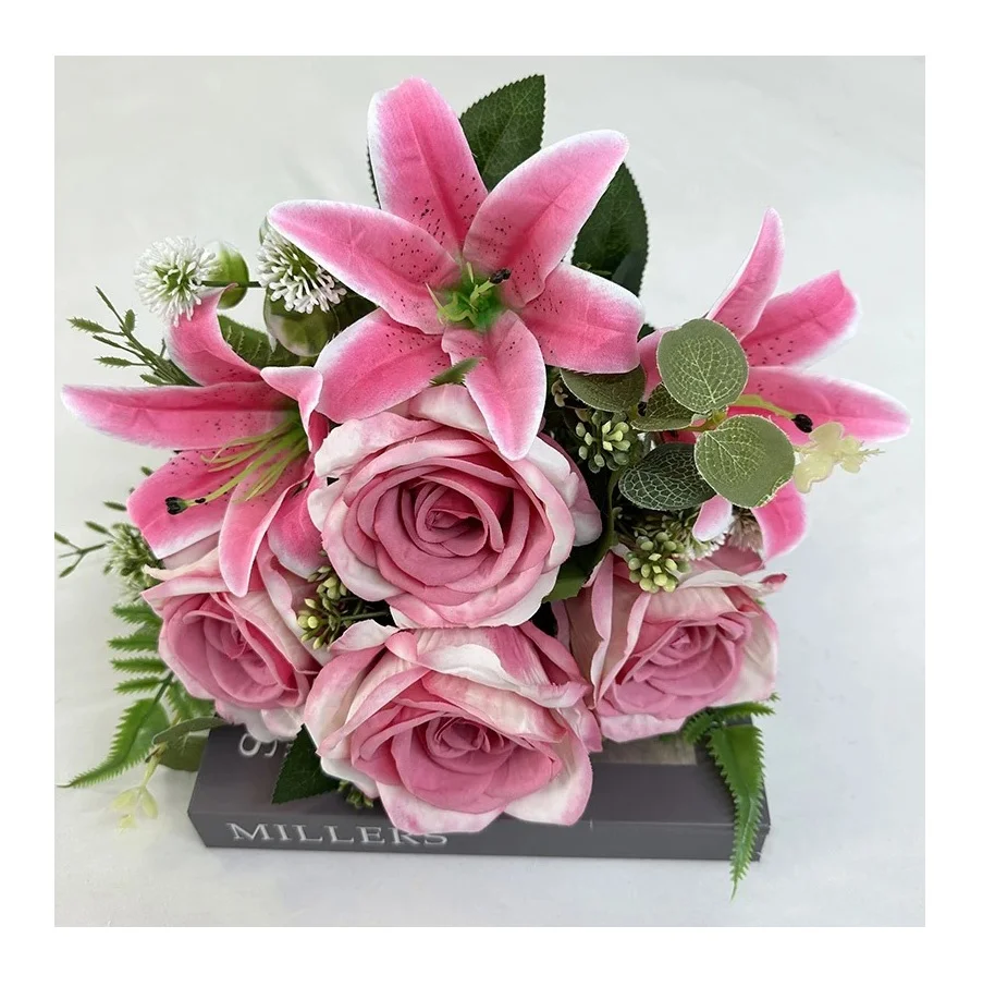 leaves plastic flowers artificial plants artificial flower machine flower artificial rose bouquet flores artificiales