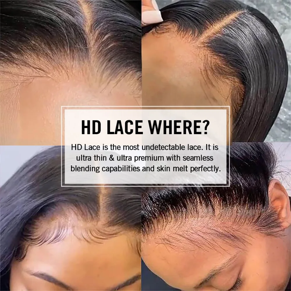 150 180 Density HD Full Lace Human Hair Wigs for Black Women Wholesale Brazilian Virgin Hair HD Lace Front Wig with Baby Hair
