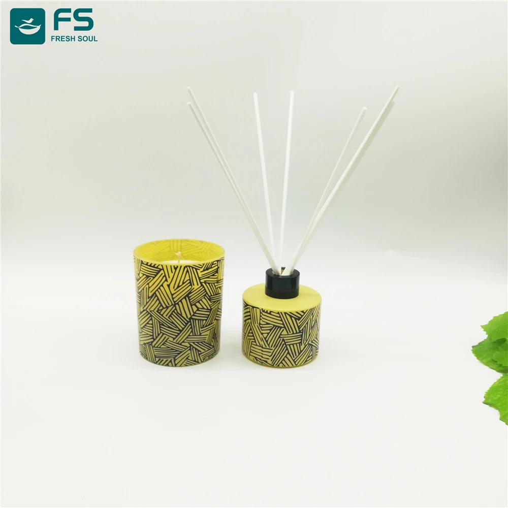 
Aroma custom luxury glass bottle aroma reed diffuser with rattan sticks 