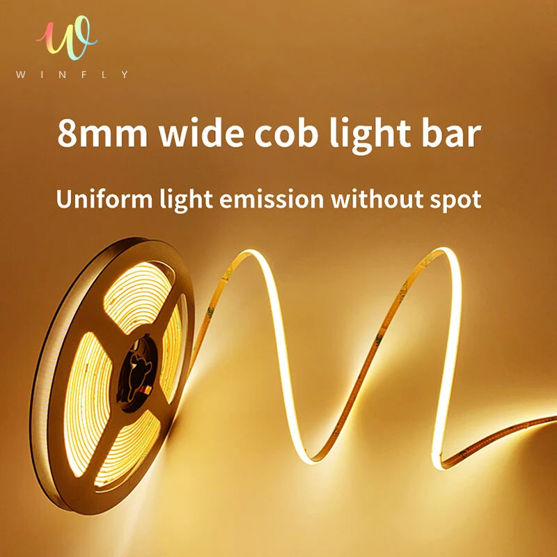 OEM Factory LED Strip DC24V 320 LEDs 24V 8mm 10W COB LED Smart Strip Lights with 3 Years Warranty