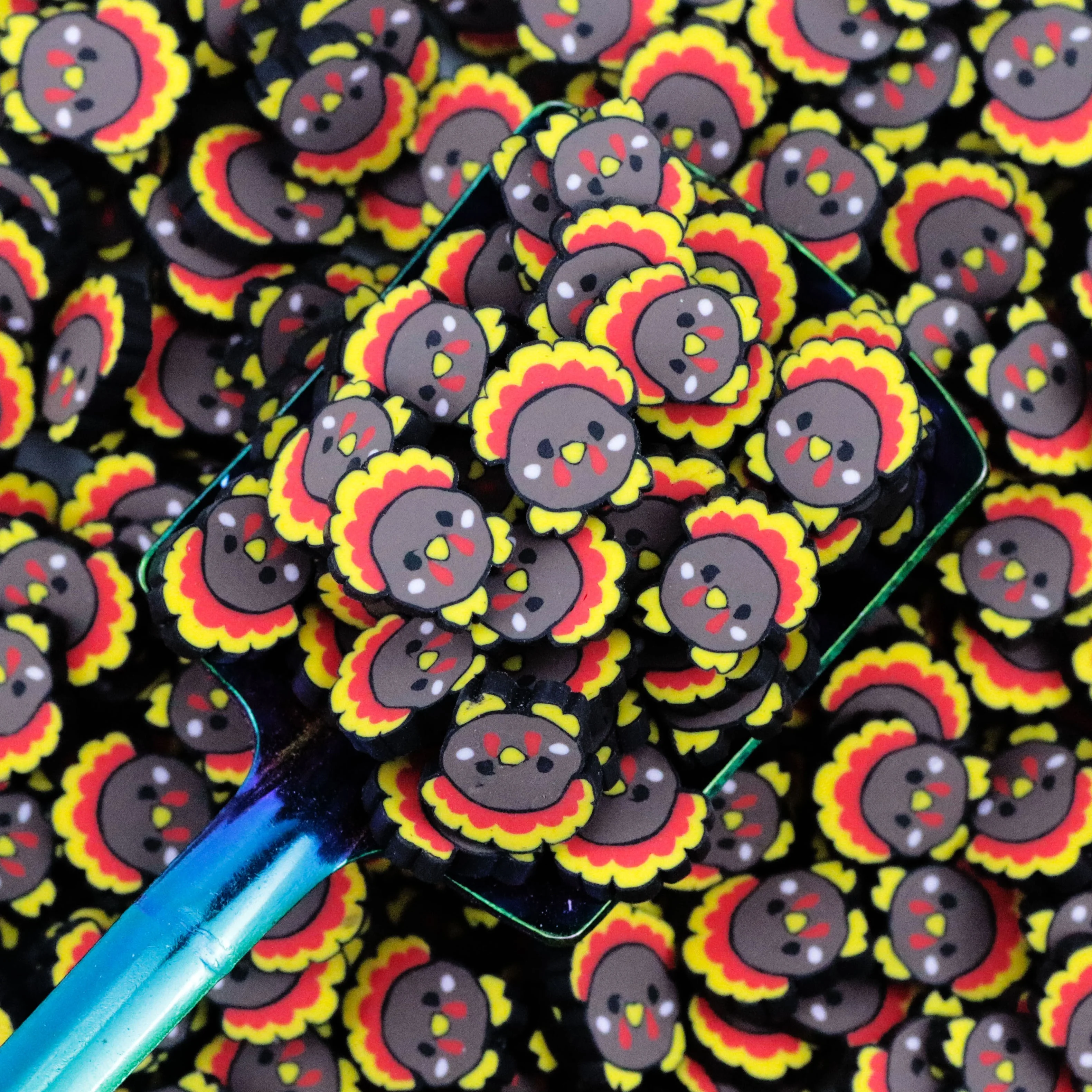 500G 5mm 10mm Brown Tribal Turkey Polymer Clay Slices For Slime Filling  Phone Case Decoration