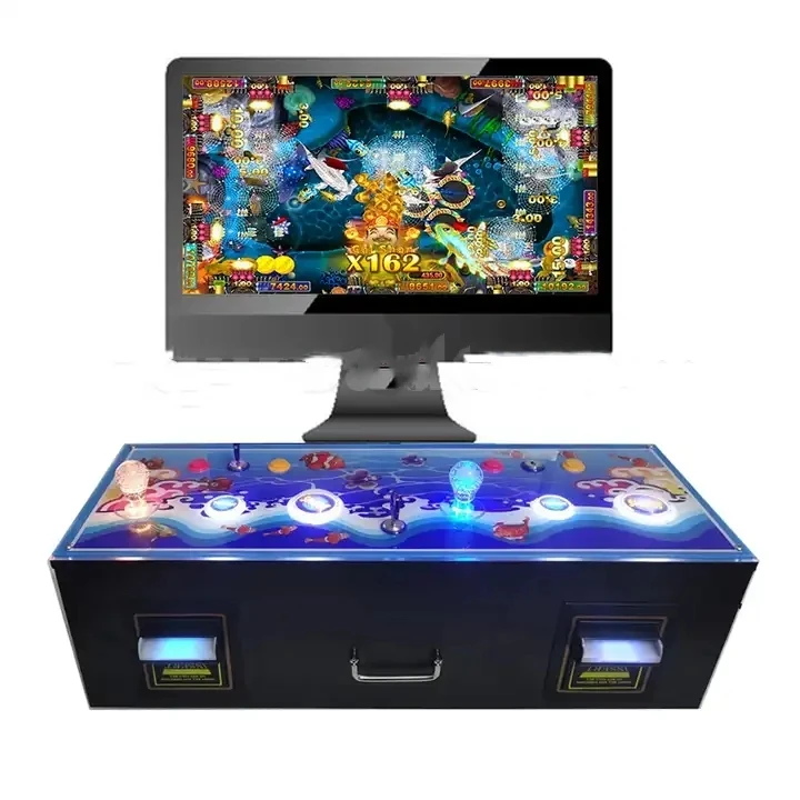 Software All In One Game Portable Wooden Cabinet 3 Players Fish Game Cabinet