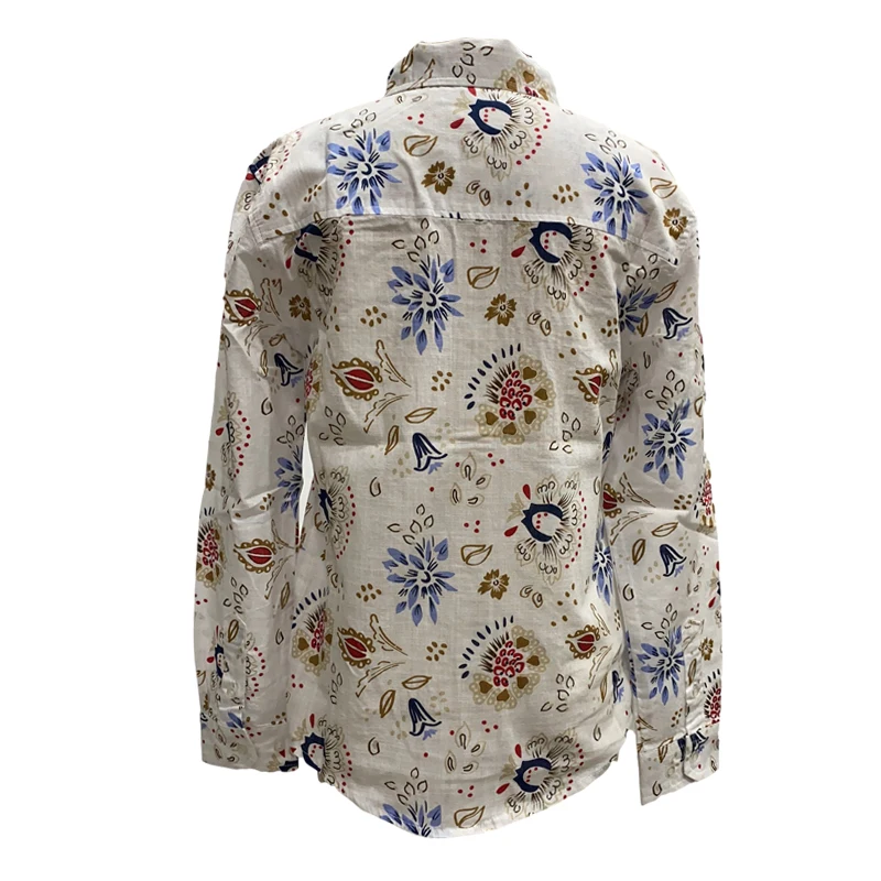 Лидер продаж, дышащая рубашка из вискозы, детская специальная детская блузка с цветочным принтом, свободная длинная рубашка для девочек