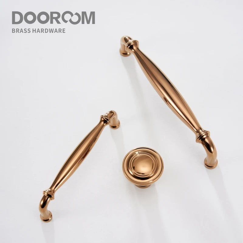 Латунные мебельные ручки Dooroom современные из розового золота для шкафа гардероба комода