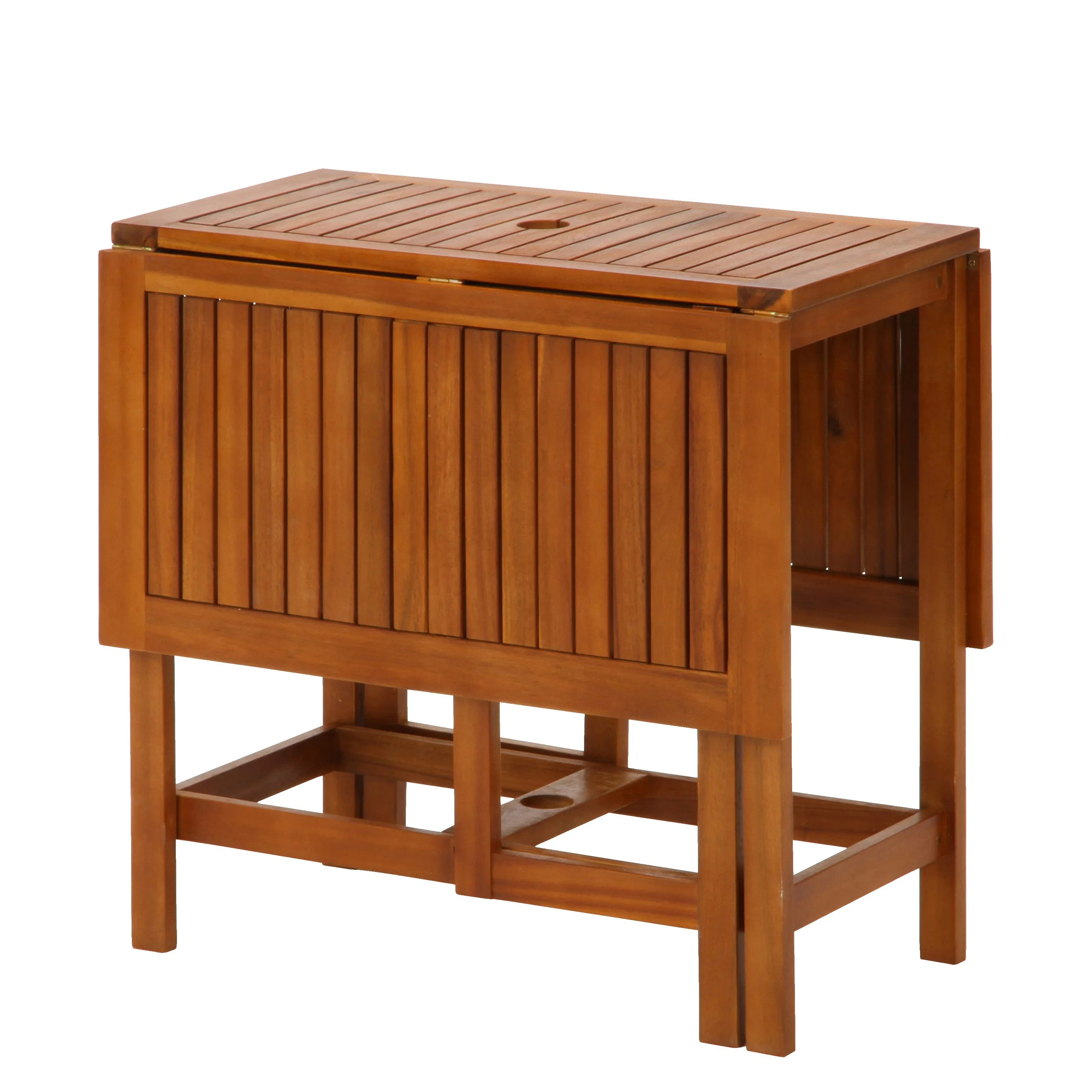Garden Wood Folding Furniture Table and Chair Set Portable Waterproof Bamboo Wood Foldable Dining Table with Chair Sets Outdoor