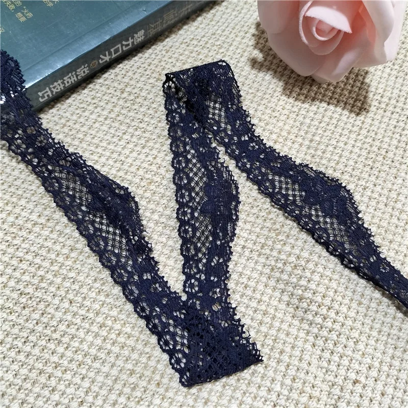S2325 3CM deep blue elastic lace, paired with handmade decorative materials, clothing sewing accessories