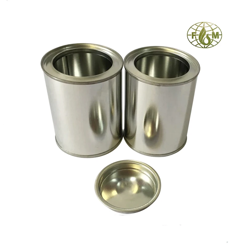 6oz small custom metal tin candle jar with lid