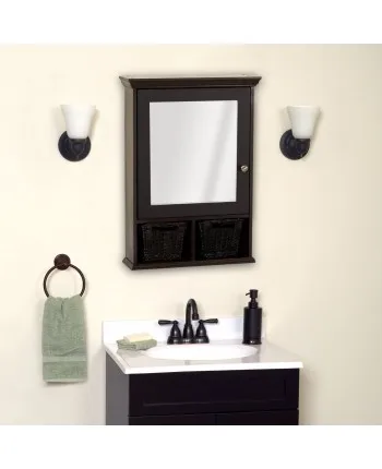 
classic dark brown modern hanging wall mounting mirror bathroom Medicine Cabinet for bathroom 
