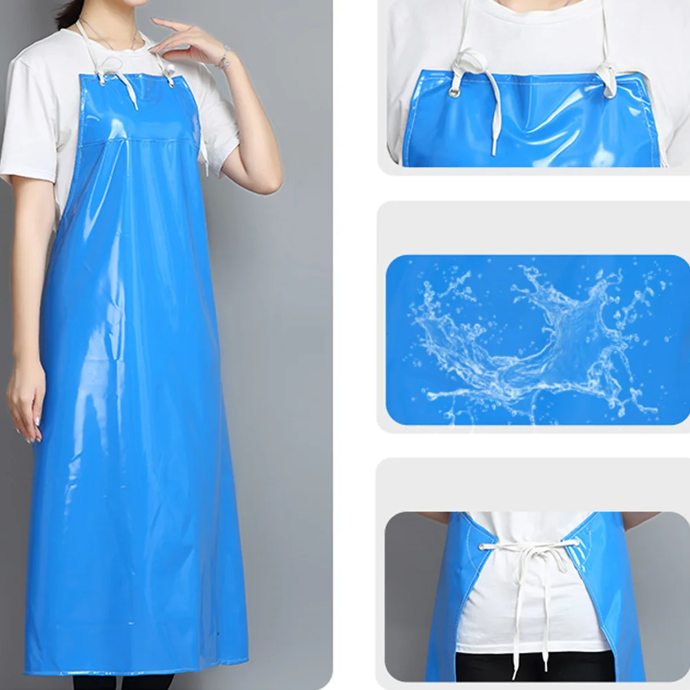 Professional Waterproof And Oilproof Soft Dishwashing Overalls Beef Tendon Soft Leather Aprons For Canteen And Kitchen Working