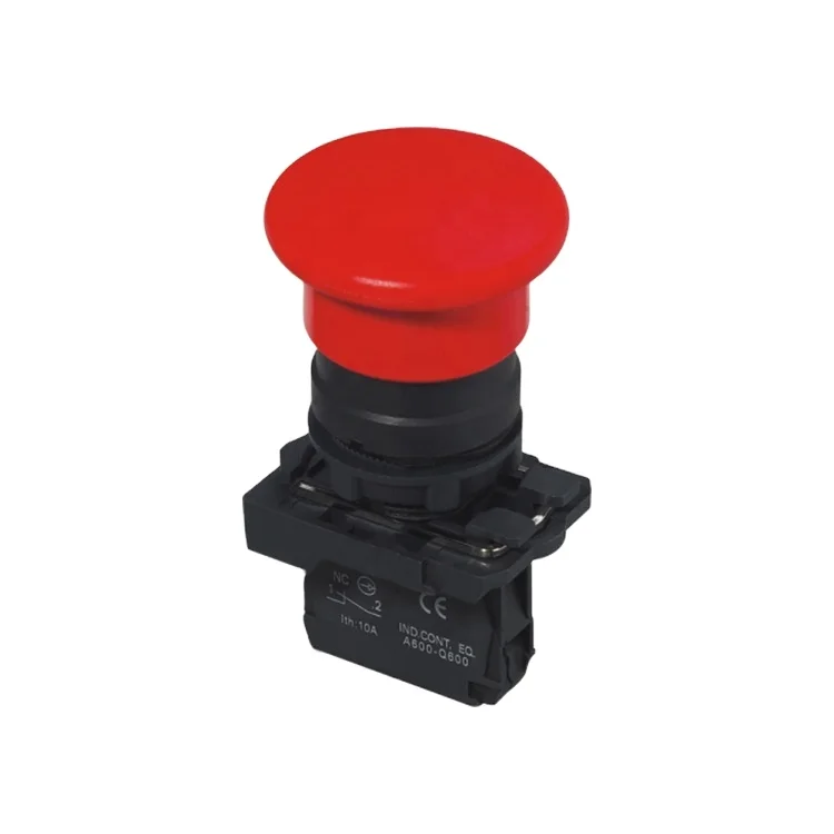 Salzer  SA22-AC42 NC Mushroom Head Self-Return Push Button Switch Red dia.40mm  Emergency Stop (TUV, CE and CB Approved)