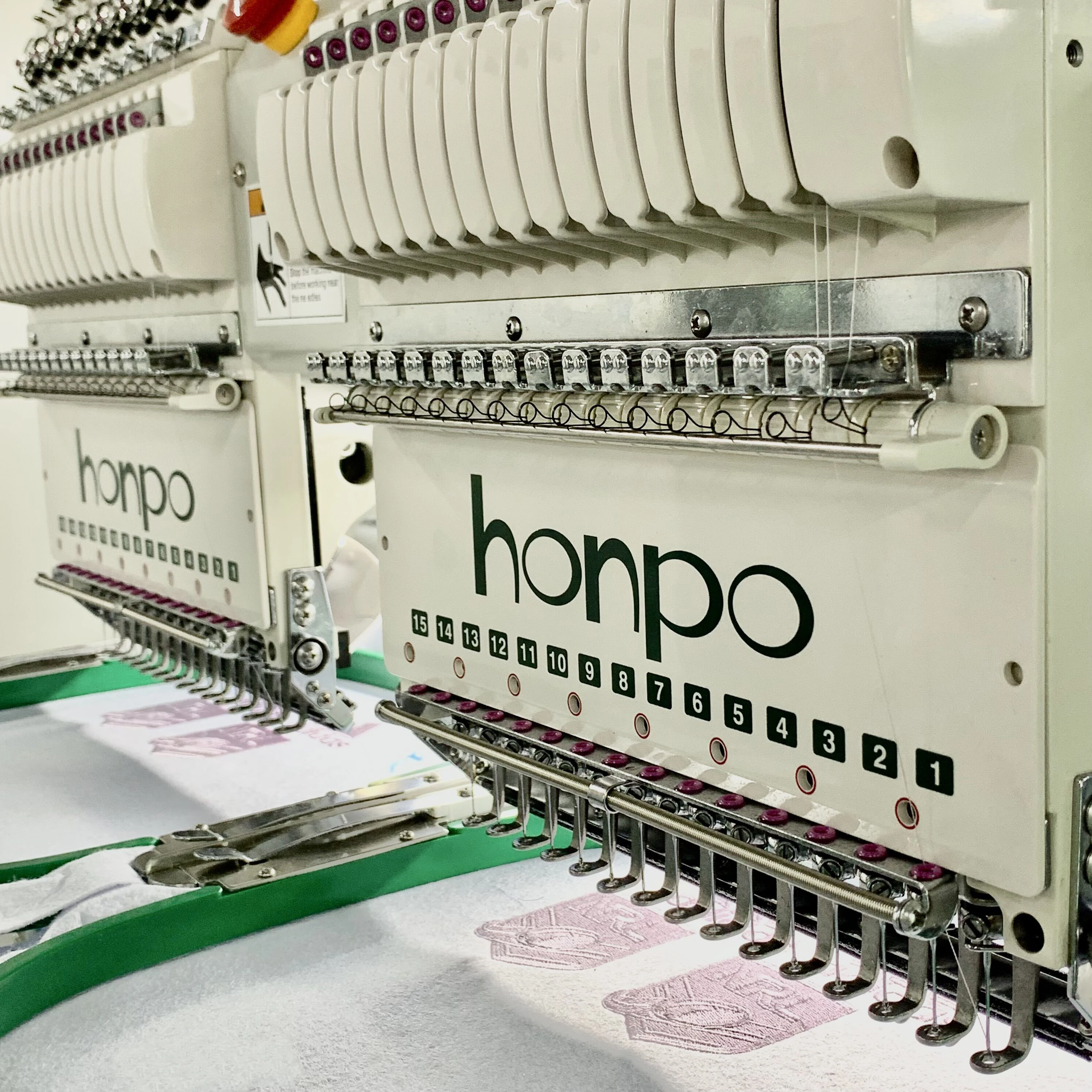 honpo Best 2  Heads Embroidery Machine 15 Needles for Caps T-shirts Pants Clothes with Computerized Embroidery