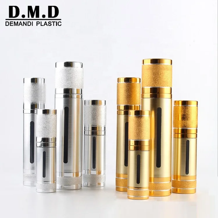 Custom logo 15 ml 30ml 1 oz 50 ml 80ml 100 ml 120 ml 4 oz empty airless pump bottle with silver cap