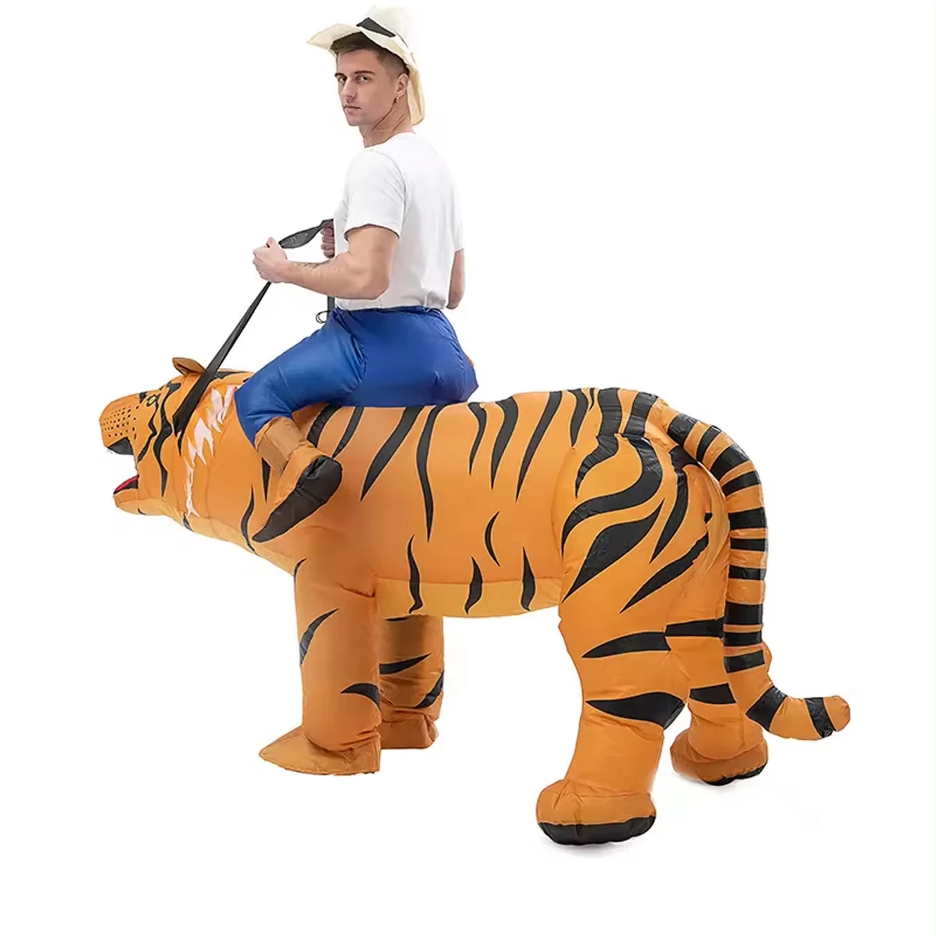 New Style halloween Unisex Adults Ride-On Inflatable Tiger costumes for adults party